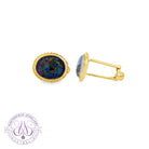 Gold Plated Silver cufflinks with 12x10mm Opal triplets