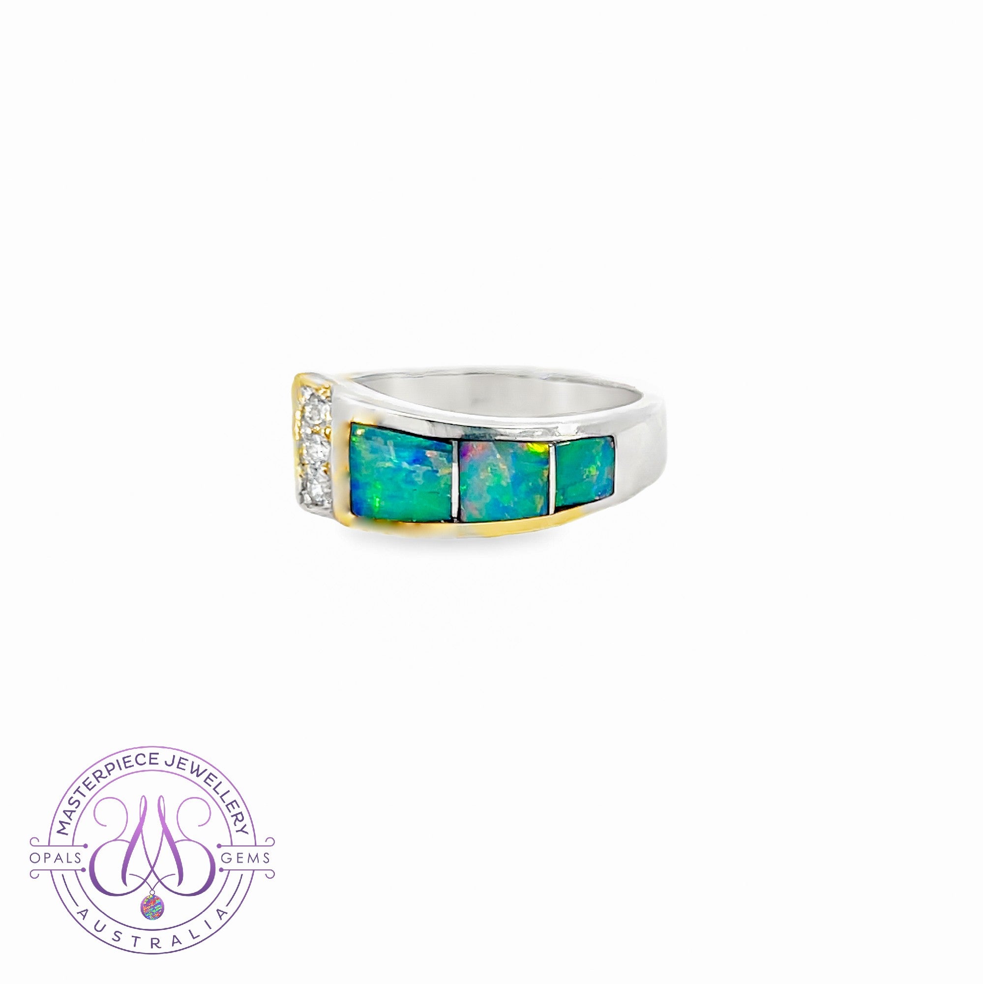 Sterling Silver Inlay modern style ring