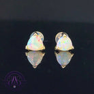 9kt Yellow Gold pair of trillion cut Opal earrings