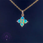 9kt Yellow Gold Crystal Opal floral pendant 0.39ct