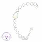 Sterling Silver freeform White Opal bracelet