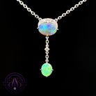 14kt White Gold Black Opal crystal 1.93ct necklace