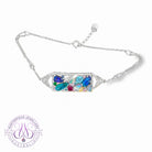 18kt White Gold Opal and colour gem bracelet