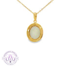 Gold plated metal White Opal 10x8mm classic pendant