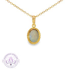 Gold Plated 8x6mm White Opal classic pendant