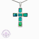 Sterling Silver Opal 2.1ct inlay cross
