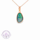 Rose Gold plated silver opal triplet 18x11mm pendant