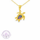 Gold Plated Silver Turtle 6x4mm pearshape Opal triplet pendant 