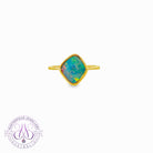 Gold Plated silver Opal doublet 11x12mm ring