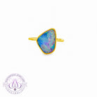 Gold Plated Silver Opal 16x12mm doublet ring