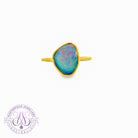 Gold plated silver Opal 14x10mm doublet ring