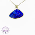 Sterling Silver Boulder Opal 6.8ct Blue Fan shape pendant