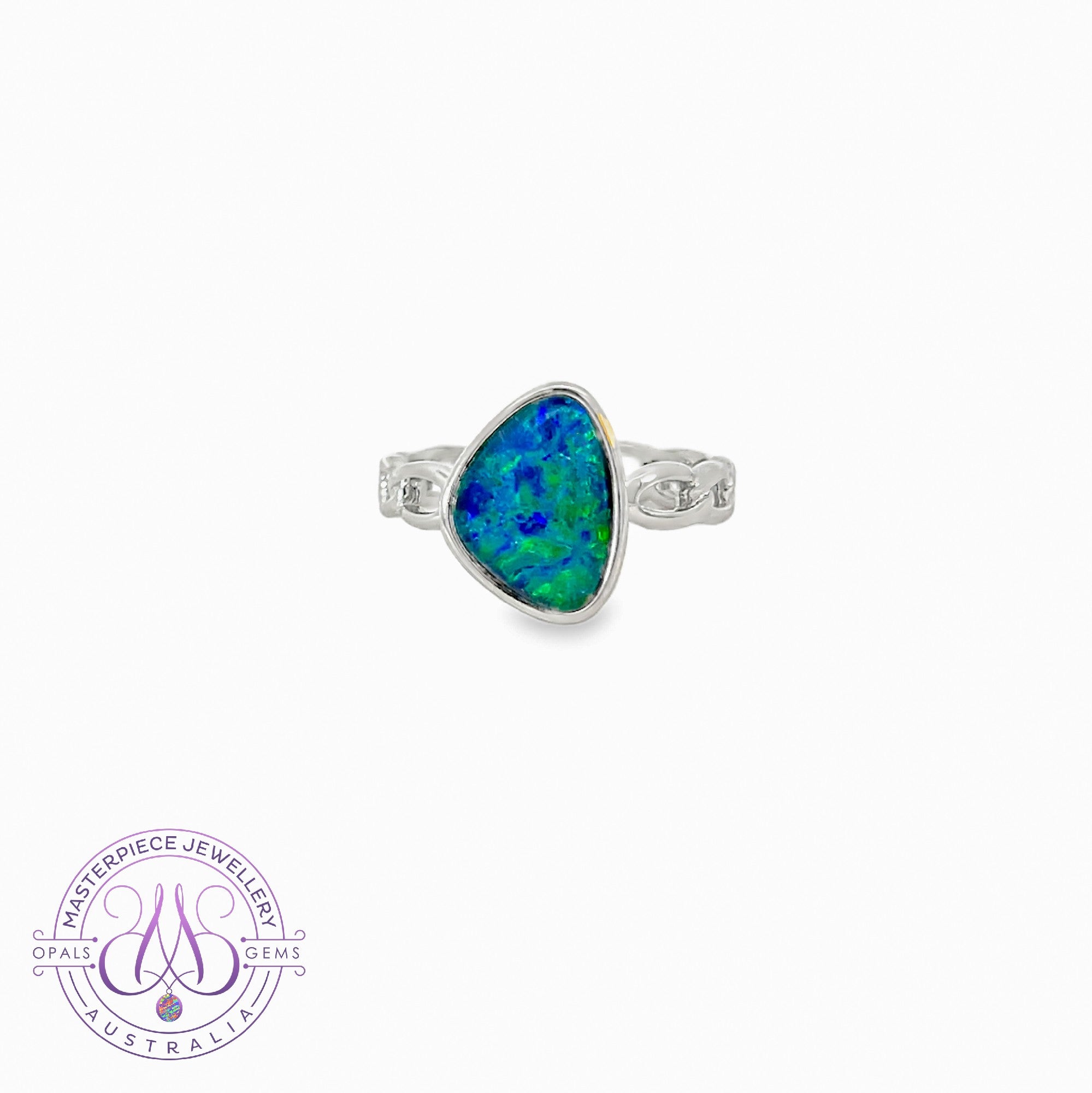 Sterling Silver Triplet 13x9mm Opal ring