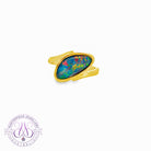Gold Plated silver Triplet 15x8mm opal ring