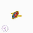 Gold Plated Silver Triplet 17x9mm Opal ring