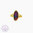 Gold Plated Silver 17x9mm triplet Opal ring