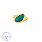 Gold Plated Silver 16x9mm Triplet Opal ring