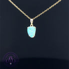 9kt Yellow Gold crystal Opal 1.1ct pendant claw set