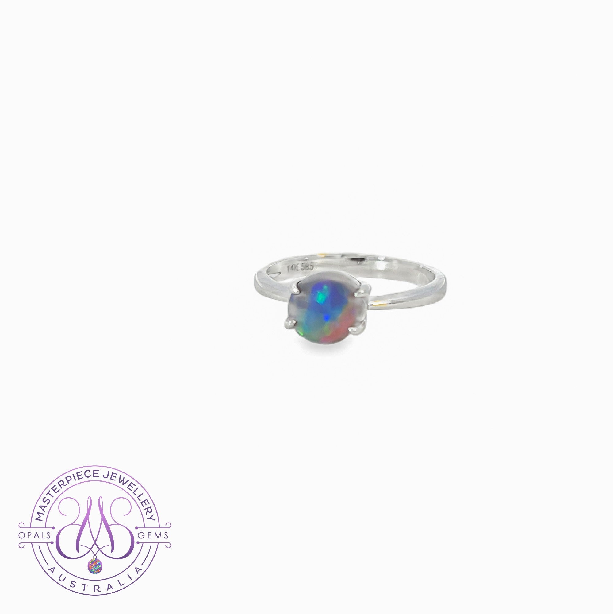 14kt White Gold Black Opal 1.3ct ring