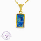 Gold Plated Silver Opal doublet rectangular pendant
