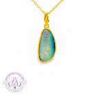 Gold Plated Silver 20x10mm Opal doublet pendant