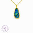 Gold plated silver opal doublet 17x9mm pendant