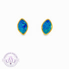 Gold Plated Silver opal doublet 10x7mm studs