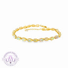 9kt Yellow Gold tennis style Crystal Opal bracelet