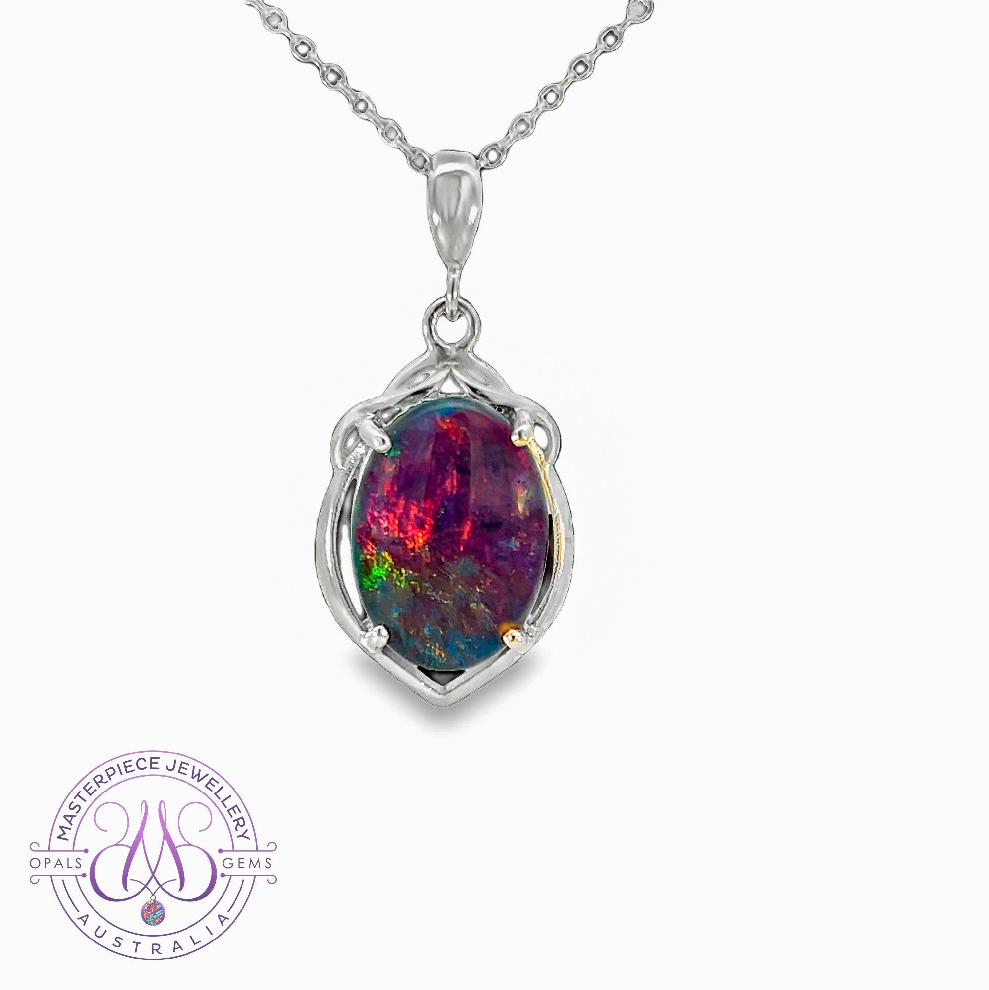 Sterling Silver Opal triplet 14x10mm Pendant