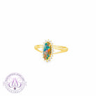 18kt Yellow Gold cluster Black Opal 0.6ct ring