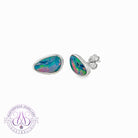 Sterling Silver Opal doublet bezel set studs 1.85ct