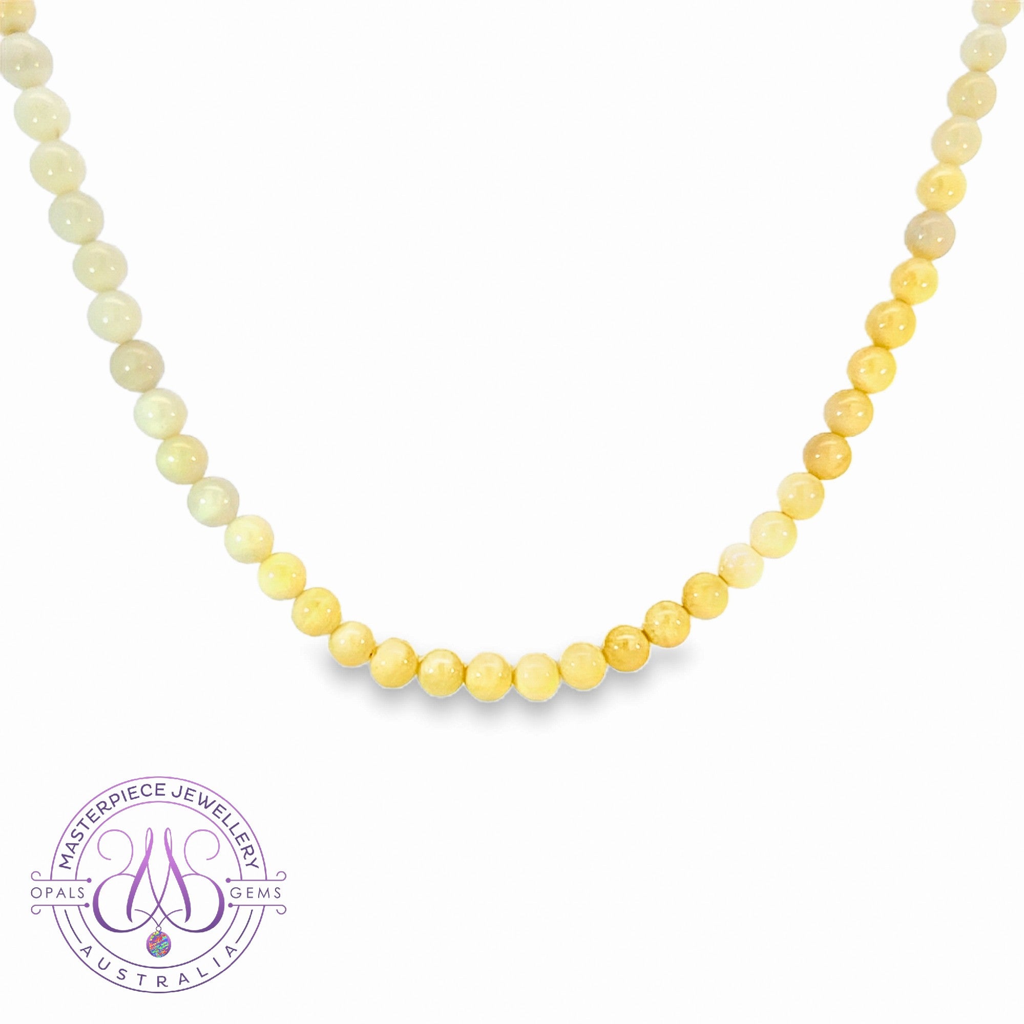 strand of beaded White Opal 45cm 5.5-6mm necklace