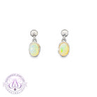Sterling Silver Short dangling 8x6mm White Opal earrings