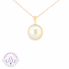 18kt Yellow Gold bezel set South Sea Pearl 12-12.5mm