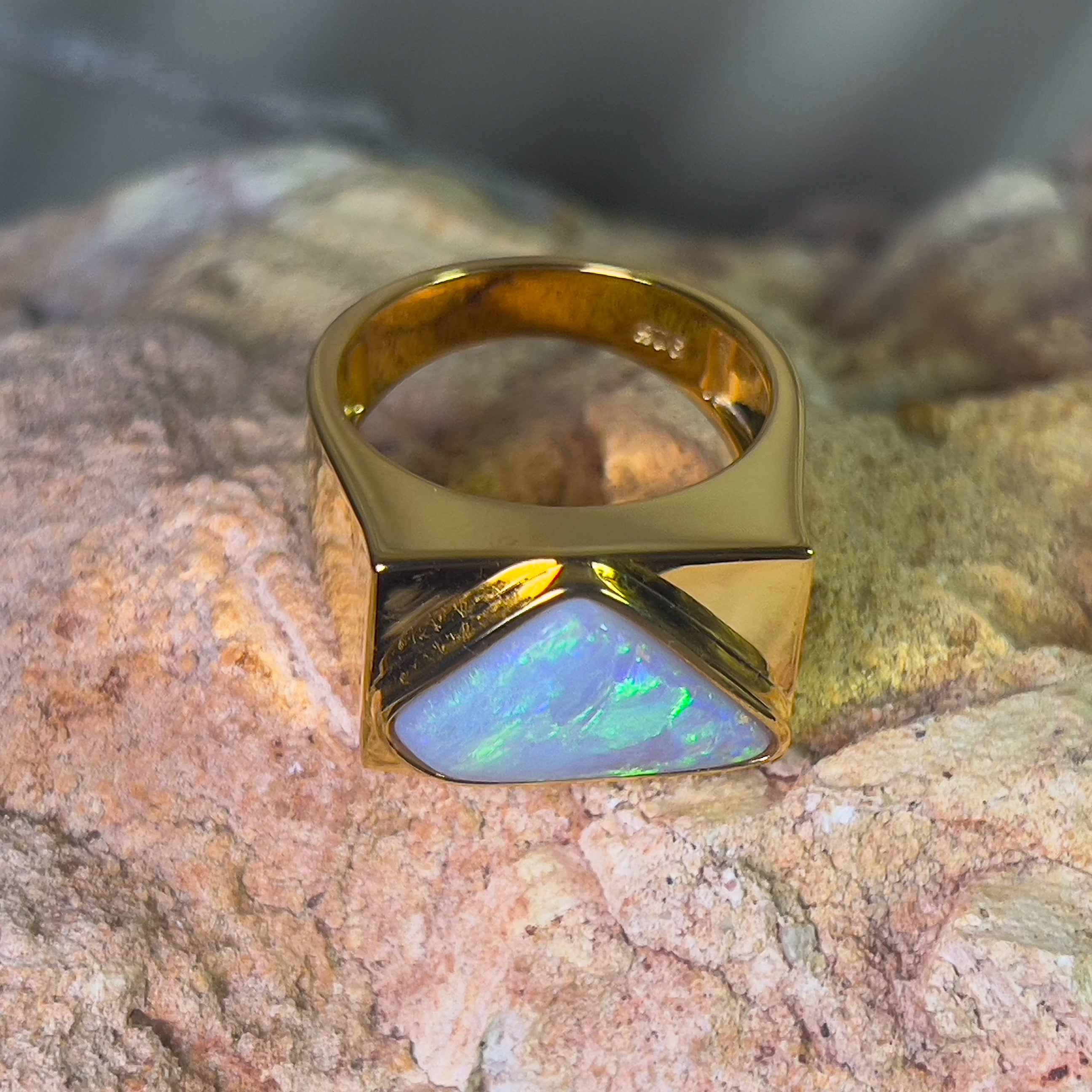 Gold Plated Sterling Silver 3.7ct Light Opal - Masterpiece Jewellery Opal & Gems Sydney Australia | Online Shop