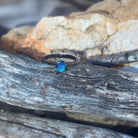 Sterling Silver Solitaire black opal 0.34ct ring - Masterpiece Jewellery Opal & Gems Sydney Australia | Online Shop