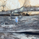 Sterling Silver Black Opal 0.67ct solitaire claw set ring - Masterpiece Jewellery Opal & Gems Sydney Australia | Online Shop