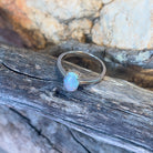Sterling Silver Black Opal 0.84ct Oval solitaire ring - Masterpiece Jewellery Opal & Gems Sydney Australia | Online Shop