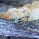 dainty black opal ring 