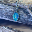 Sterling Silver Opal doublet drop shape pendant - Masterpiece Jewellery Opal & Gems Sydney Australia | Online Shop