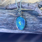 Sterling Silver Opal doublet drop shape pendant - Masterpiece Jewellery Opal & Gems Sydney Australia | Online Shop