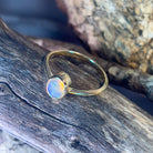 14kt Yellow Gold Black Opal 0.5ct bezel set solitaire ring - Masterpiece Jewellery Opal & Gems Sydney Australia | Online Shop