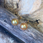 18kt Yellow Gold Golden South Sea Pearl 10mm studs - Masterpiece Jewellery Opal & Gems Sydney Australia | Online Shop