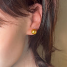 18kt Yellow Gold Golden South Sea Pearl 10mm studs - Masterpiece Jewellery Opal & Gems Sydney Australia | Online Shop