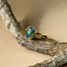 One Gold plated sterling silver 8x6mm Triplet Opal ring bezel set - Masterpiece Jewellery Opal & Gems Sydney Australia | Online Shop