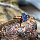 Rose Gold plated 8x6mm Triplet Opal ring bezel set - Masterpiece Jewellery Opal & Gems Sydney Australia | Online Shop