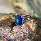 Sterling Silver 9x7mm Triplet Opal ring bezel solitaire - Masterpiece Jewellery Opal & Gems Sydney Australia | Online Shop