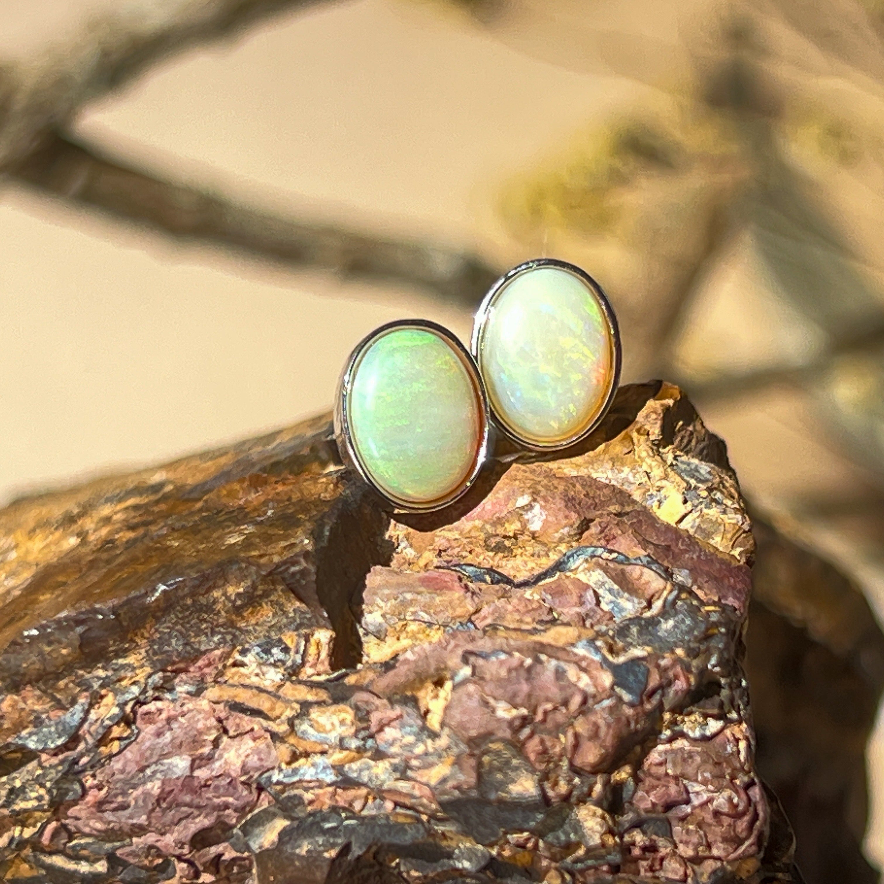 White opal earring hotsell