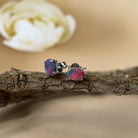 Pair of Sterling Silver doublet 6x4mm Opal earrings studs - Masterpiece Jewellery Opal & Gems Sydney Australia | Online Shop