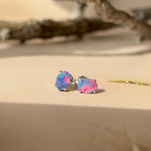 Pair of Sterling Silver doublet 6x4mm Opal earrings studs - Masterpiece Jewellery Opal & Gems Sydney Australia | Online Shop
